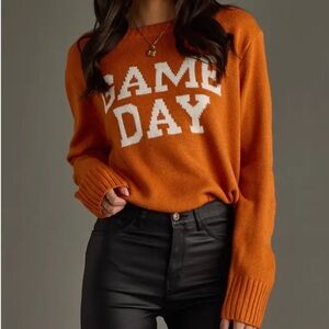 Game Day Orange Sweater Panache Apparel Medium Boutique UT Auburn NWT